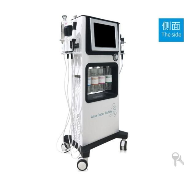 

glow skin 7in1 alice super bubble facial hydra dermabrasion water peel facial whitening beauty skin machine6172588, Black;white