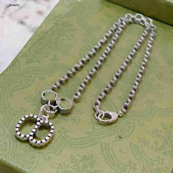 

designer women necklace silver chain jewelry fashion spacing design logo shaped pendant necklaces #including box new arrival