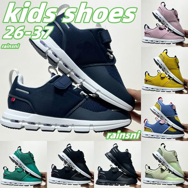 

on cloud kids shoes green pink running shoes yellow black white blue youth children toddlers 26-37 w4jl#, Black;red