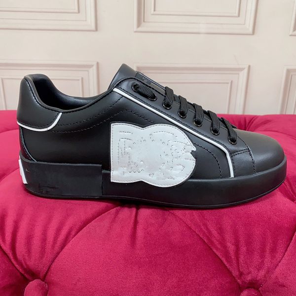 

2023 designer men women casual shoes leather lace up fashion calfskin platform oversized 0815, Black