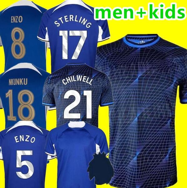 

2023 2024 caicedo nkunku jackson cfc soccer jerseys disasi 23 24 enzo mudryk james sterling cucurella chukwuemeka football shirt men kids ug, Black;yellow