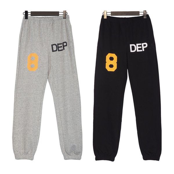 

american designer galler high street digital number 8 printed logo sweatpants casual loose pants joggers trousers for men depts, Black