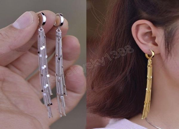 

fashion tassel women earings bohemian shiny coin big dangle korean long earrings jewelry 2023 ear accessories2102480, Silver