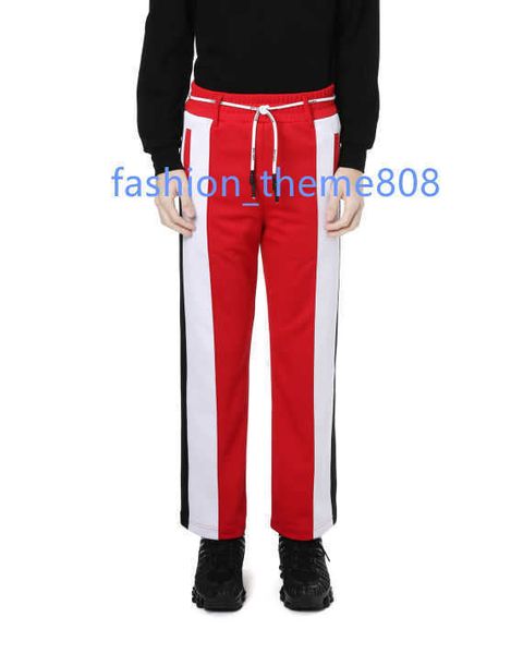 

designer pant fashion casual clothing palmes angels new drawstring stripe panel sweatpants wide leg pants loose casual pants long pants jogg, Black