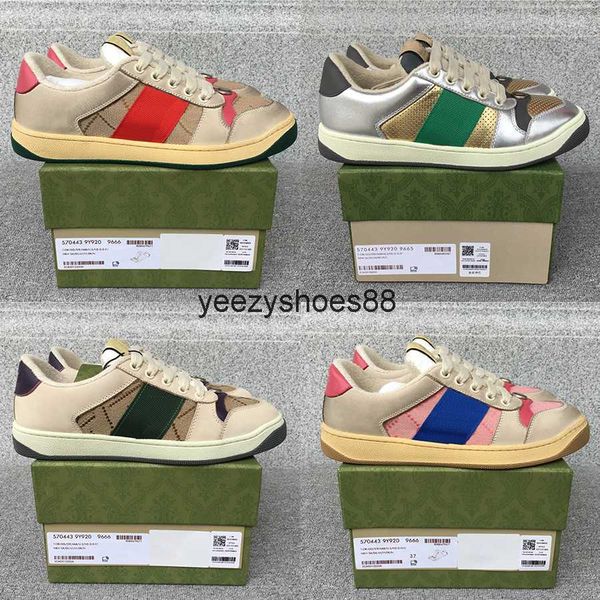 

dirty designer casual shoes screener sneaker women men sneakers vintage classic leather web beige ebony green fuchsia blue vintage treated m, Black