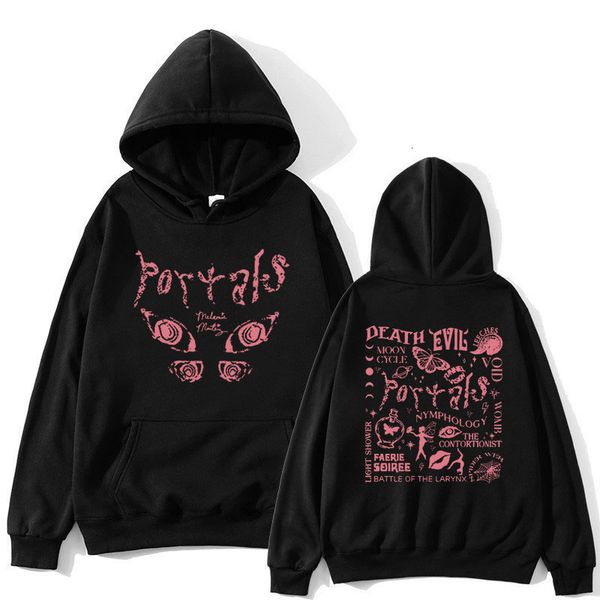 

men's hoodies sweatshirts melanie martinez portals tour print hoodies harajuku men women hooded sweatshirt bodywarmer y2k clothes hoodi, Black