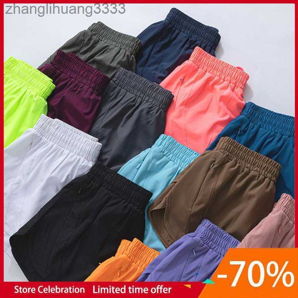 

new summer lulul sports quick-drying pants fake two-piece mesh yoga pants fitness running elastic short pants sweatpants yoga shorts lulus, White