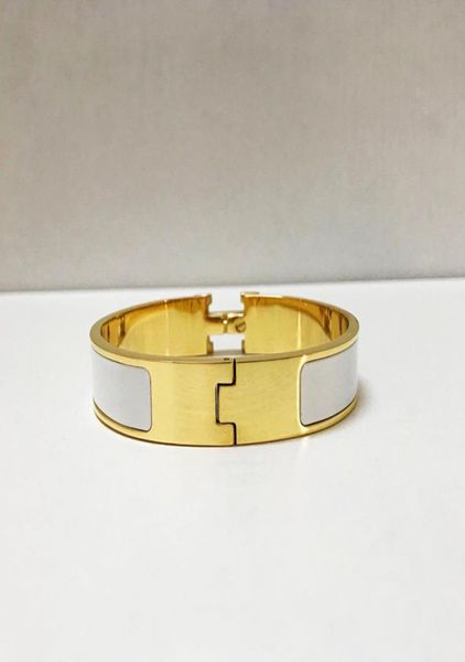 

enamel rainbow bangle bracelets men and women titanium steel gold letter buckle deisgber bracelet fashion jewelry 31 colors3876399, Black