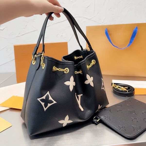

designer bag the tote bag women fashion handbag luxury bucket bag classic printed canvas grain cow leather bucket bag hand crossbody shoulde