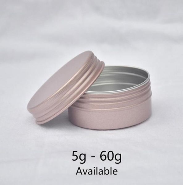 

5g 10g 20g 30g 50g 60g empty aluminum jar lip balm makeup cream lotion packaging rose gold refillable containers metal bottle9866171