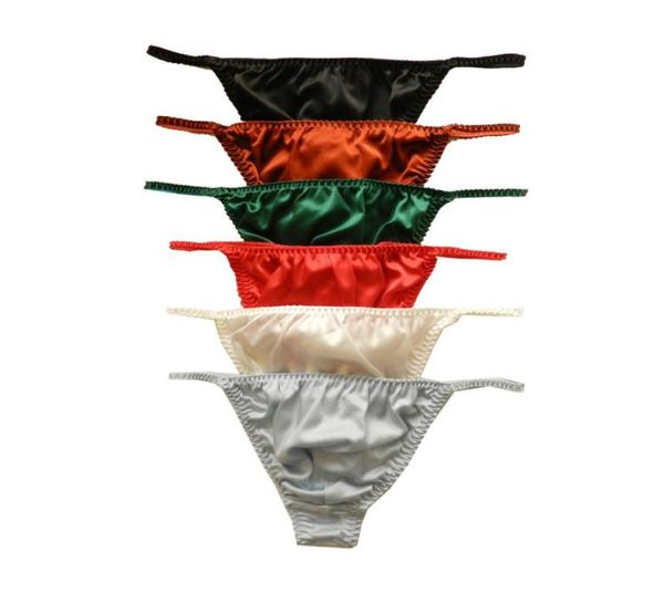 

yavorrs 6pcs men039s silk panties gstrings thongs size s  l xl 2xl7599632, Black;brown