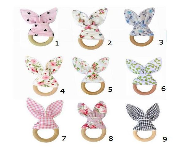 

50pcs infant baby ins teethers teething ring natural wood circle soft terry cloth cotton teeth practice boutique ye0151506942