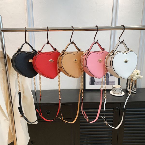 

bags new heart bag fashion popular shoulder messenger bag heart-shaped box bag cosmetic