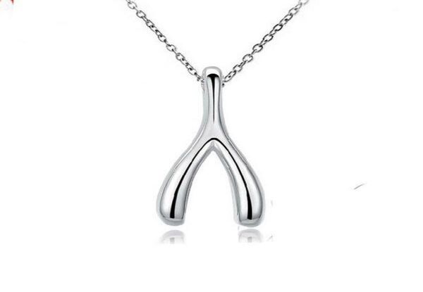 

vintage wishbone maxi necklace for women wedding jewelry contracted style collarbone chain2248694, Silver