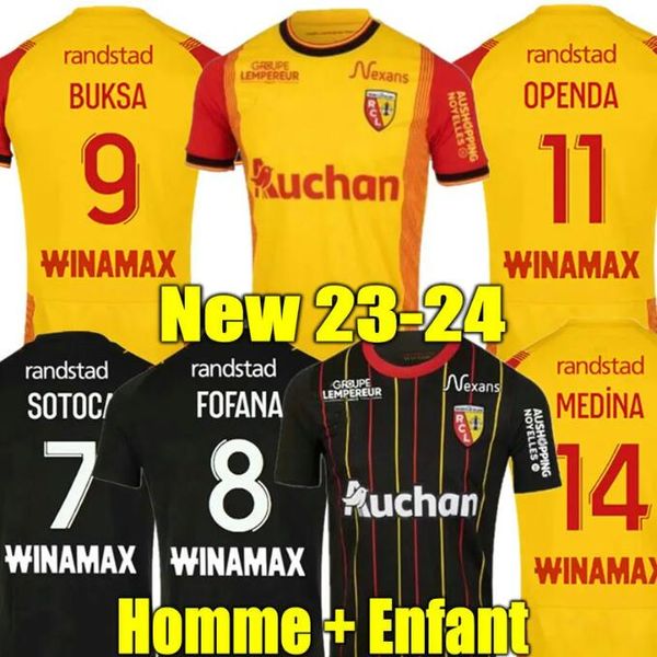 

fortes 23 24 rc lens third away maillot soccer jerseys 2023 2024 saint barbara special kakuta openda 11 ganago sotoca fofana football shirts, Black;yellow