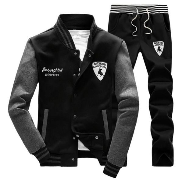 

2020 winter tracksuit tenis baseball polo suit xs 4xl men sweatshirt pants set outdoor sport hoodies joggers jogging3976108, Black