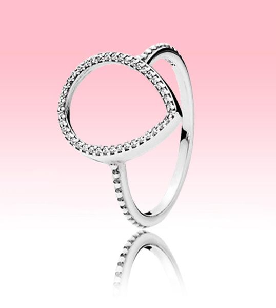 

beautiful women wedding ring cz diamond heat jewelry for pandora 925 sterling silver teardrop silhouette ring sets with original b2316121, Slivery;golden