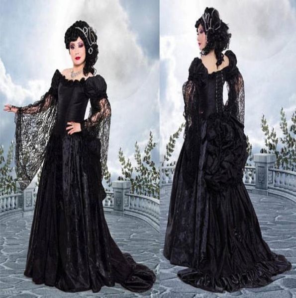 

dark roses bustle ball gown prom dresses couture dark fantasy medieval renaissance victorian fusion gothic evening masquerade cors3274956, Black;red
