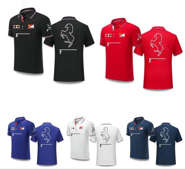 

f1 racing polo shirt summer team lapel shirt same customized