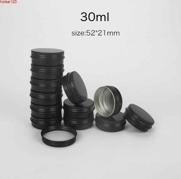 

30ml matte black small empty makeup eye body mask pads metal tin storage box case organizer cosmetic cream sample jars 50pcsgoods6149439