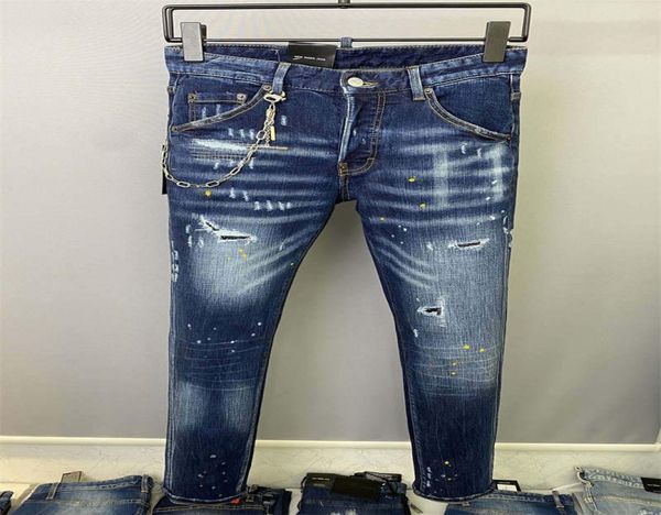 

2022 new arrivals d2 mens luxury designer denim''2''jeans holes trousers uare jeans coolguy biker pants mens clothing 2#, Blue