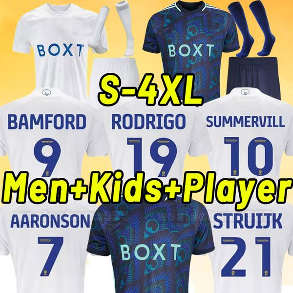 

3xl 4xl 23 24 bamford llorente rodrigo leeds unitedes soccer jerseys 2023 2024 adams aaronson harrison sinisterra james men kids kit footbal, Black;yellow