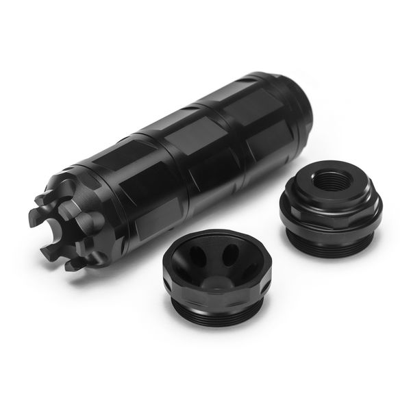 

1.2"od aluminun 7075 kaw valley precision mach 3 modular solvent trap fuel filter linear comp kvp 1-1/8x28 compensator body w/ end cap