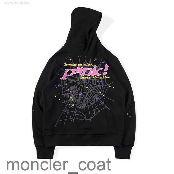 

mens hoodies sweatshirts hip hop web puff print sp5der hoodie men women 1 young thug angel spider heavy fabric pullover trrukw, Black