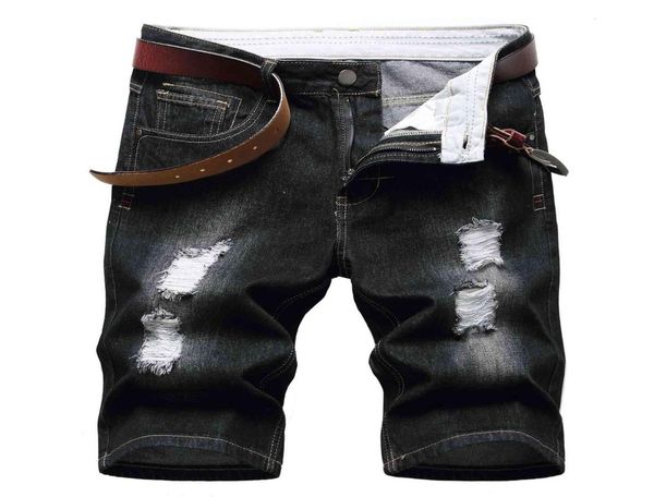 

mens shorts designers men s clothing jeans summer cotton hole light slim embroidered washed worn pants1881312, Blue