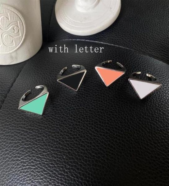 

4 colors metal triangle open ring with stamp women letter finger rings fashion jewelry accessories 64e73299522150242, Silver