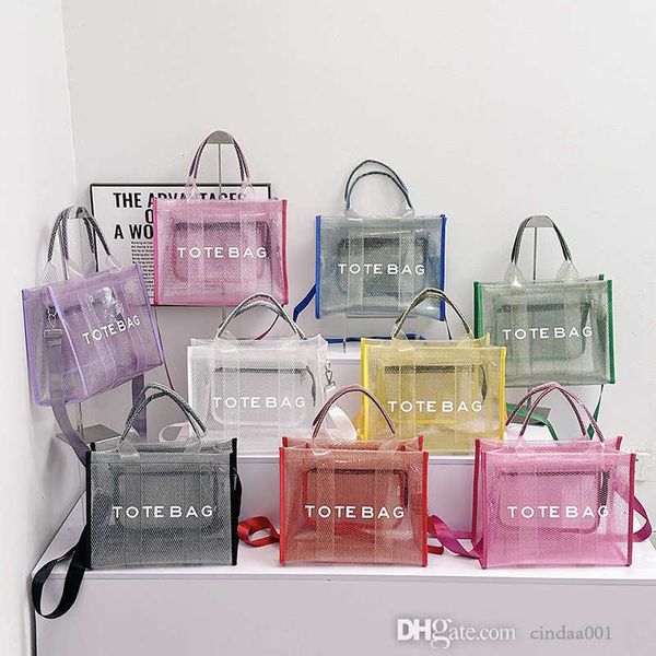 

simple and transparent pvc jelly bag high capacity womens traveling bag 2023 new fashion trend handbag commuter tote bags