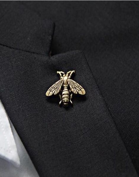 

retro bees brooches pins for men corsages brooch animal suit collar pin buckle domineering bee brooch pin neckwear7794161, Gray