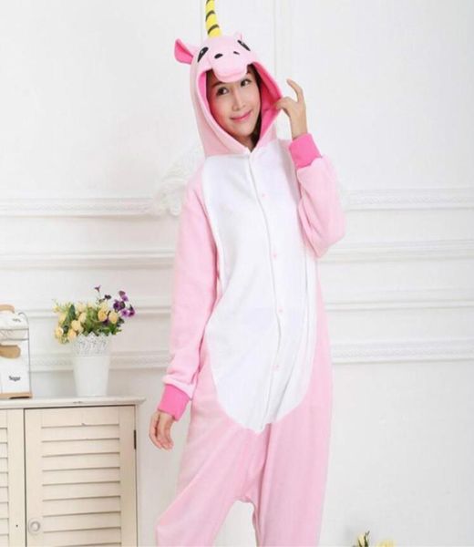 

winter unicorn pajamas animal pajama sets hooded homewear flannel sleepwear female cute cartoon pyjama3851301, Red;black