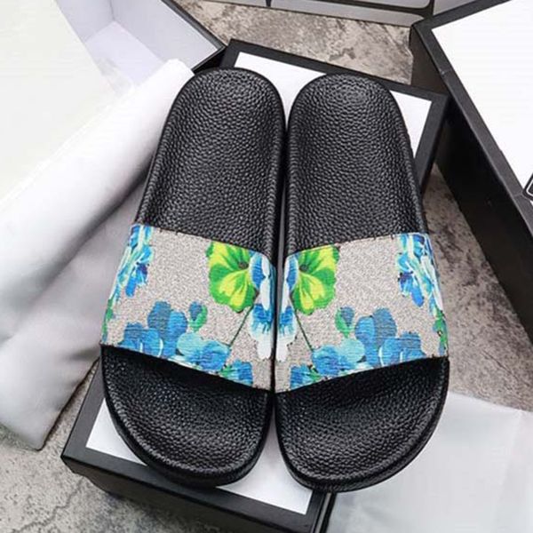 

men women designer floral sandals tiger snake print slide summer wide flat slipper size 35-46 maroon floral brocade rubber slipper fashion b, Black