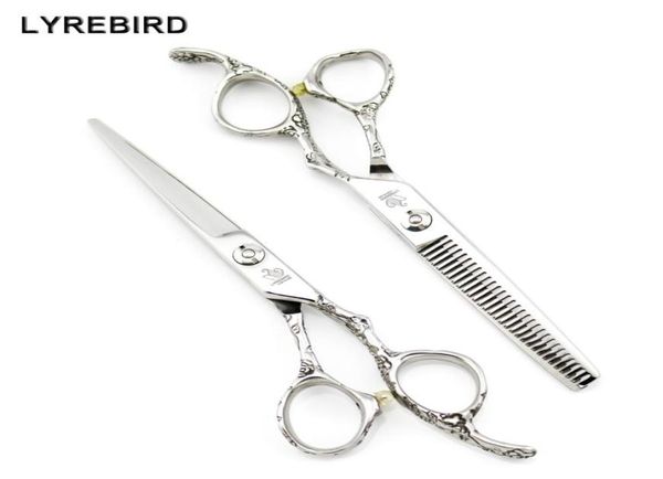 

lyrebird hair shears 6 inch barber hair scissors japan hairdressing scissors silvery rose screw dragon handle4063498