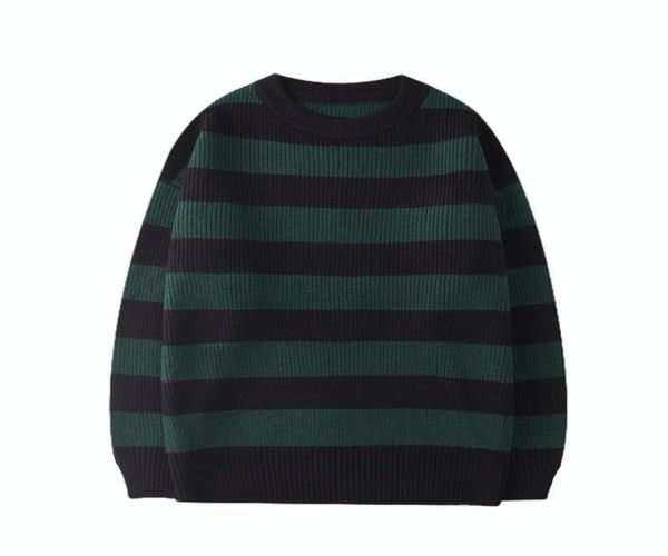 

men039s sweaters 2021 autumn vintage knitted sweater women harajuku casual cotton pullover tate langdon same style green stripe1398694, White;black
