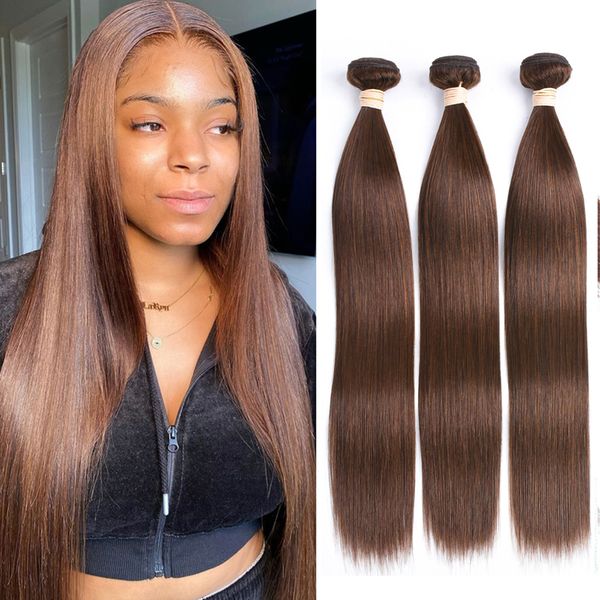

Brown Straight Hair Bundles Brazilian Human Hair 2/3/4 Bundles Dark Brown Straight Hair Remy Hair Extensions Natural Color, Ombre color