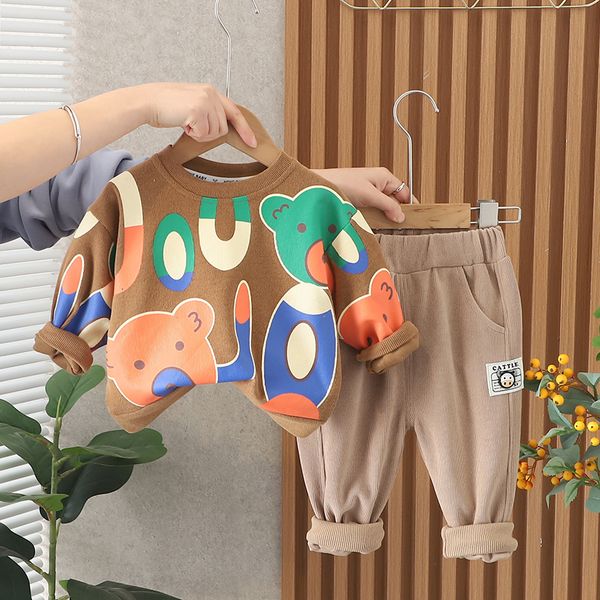 

clothing sets spring autumn kids clothes baby caps cotton sports hooded sweater shirt pants sets children boys kids casual suit 0-5 years 23, White