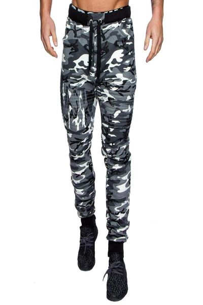 

cofekate men casual lace up joggers pants cargo combat trousers solid color camouflage printed sweatpants hip hop4204095, Black