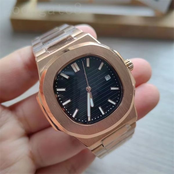 

automatic watch mens women watches blue white black nautilus montre femme classical fashion watch designer square sapphire daily xb07, Slivery;brown