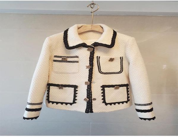 

1202 2021 spring lapel neck long sleeve coat tweed black white fashion womens clothes sh4685348, Black;brown
