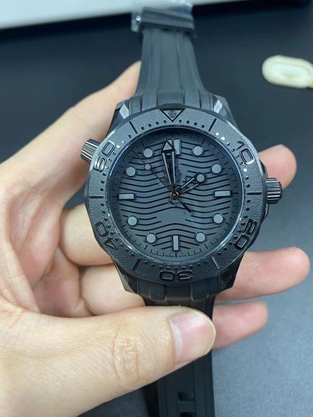 

men's watch black ink sailor 42mm automatic mechanical 8800 movement sapphire mirror rubber watch band needle buckle black samurai watc, Slivery;brown