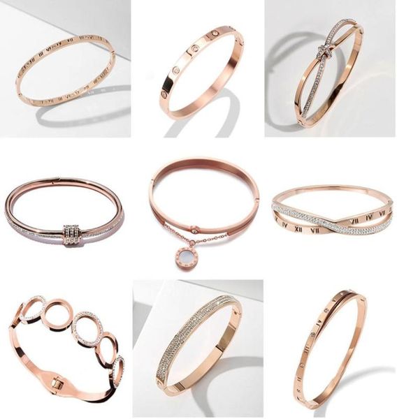 

18k rose gold plated open stainless steel bangle ins style bracelet3156279, Black