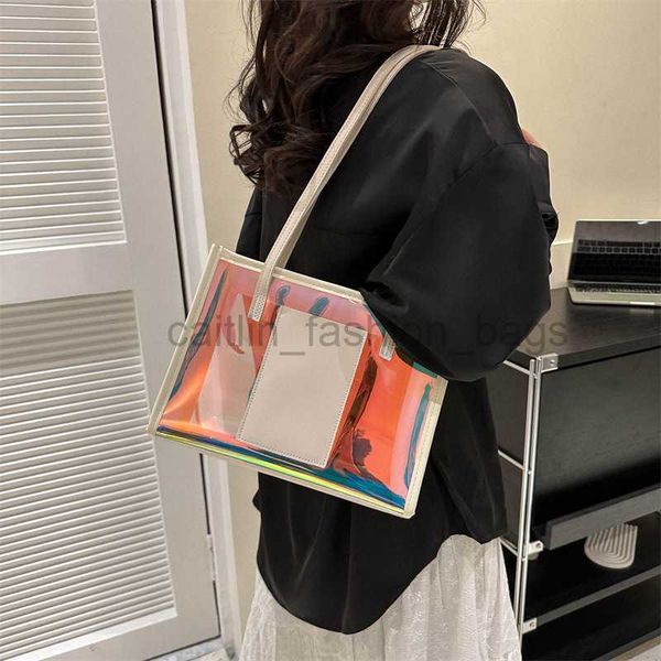

designer bag pvc women's fashion laser jelly 2023 new colorful tote candy color designer bag caitlin_fashion_bags