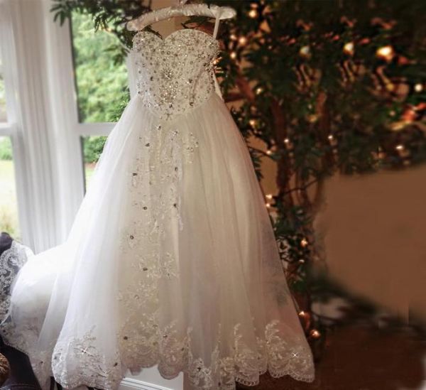 

girls pageant dress 2021 little bride first communion dress sweetheart bow crystal appliques little flower girls tulle dress9481424802783, White;red