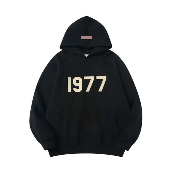 

1977 designer essen hoodies hoody men essentail pullover sweatshirts oversized clothing quality mens womens hooded jumper720915, Black