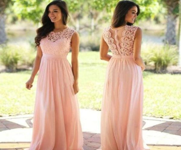 

2017 lace applique elegant bridesmaid dresses jewel sleeveless wedding guest dress sheer back zipper sweep train chiffon for1722154, Red;white