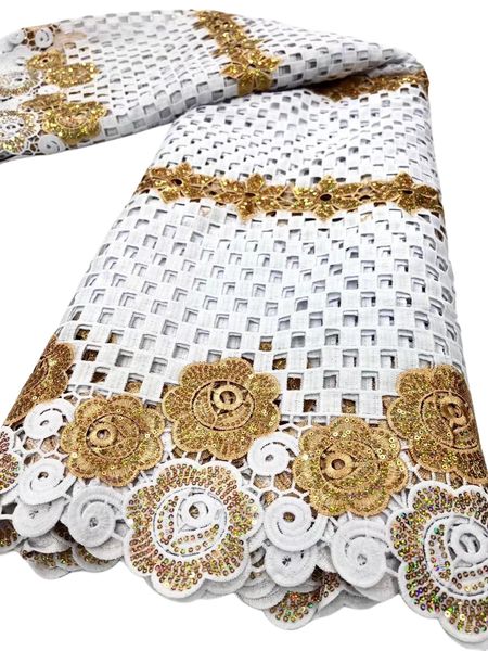 

cord lace milk silk fabric african women wedding sequins formal bride dress textile sewing craft clothes nigerian ladies evening party new a, Black;white