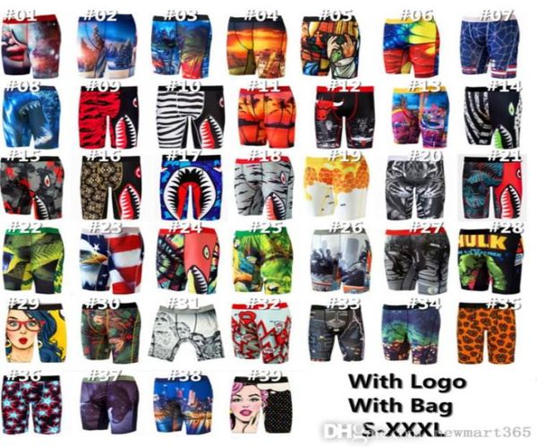 

retail plus size sxxxl mens boxer pants sports tight quick drying underpants elastic beach underwear brand breathable boxer short2776038, Black