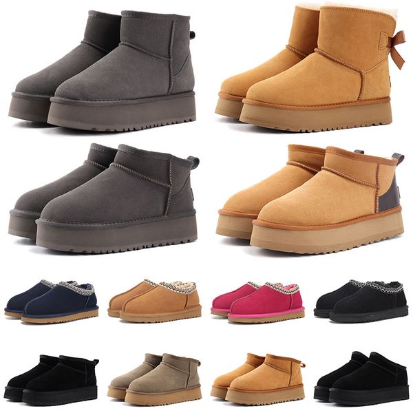 

2023 australia designer booties women boot designer tasman snow winter sheepskin tazz boots fashion ladies tazz platform fur slippers classi, Black